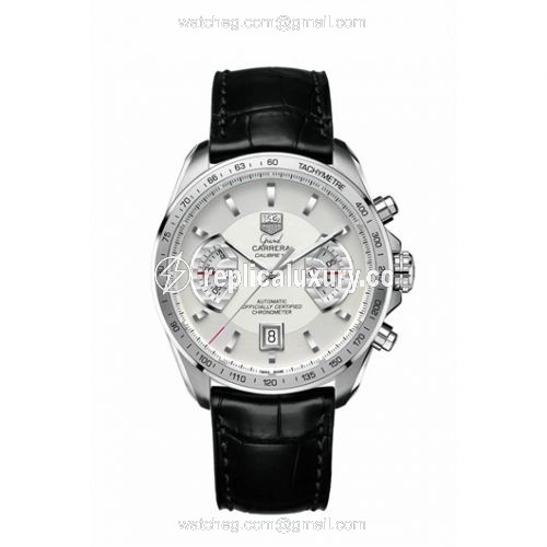 TAG Heuer Grand Carrera Calibre 17 RS 43 Stainless Steel / Silver / Alligator CAV511B.FC6225