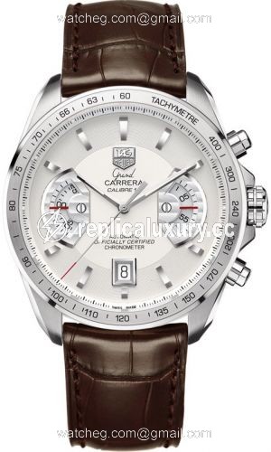 TAG Heuer Grand Carrera Calibre 17 RS 43 Stainless Steel / Silver / Alligator CAV511B.FC6231