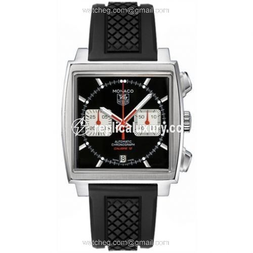 TAG Heuer Monaco Calibre 12 Black / Silver / Rubber CAW2114.FT6021