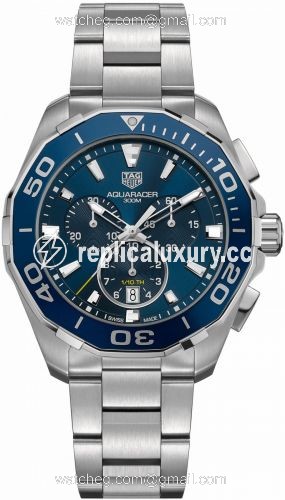 TAG Heuer Aquaracer 300M Quartz Chronograph 43 Stainless Steel / Blue / Bracelet CAY111B.BA0927
