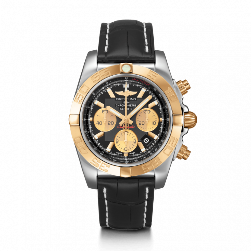 Breitling Chronomat 44 Stainless Steel / Rose Gold / Onyx Black / Croco / Pin CB0110121B1P1