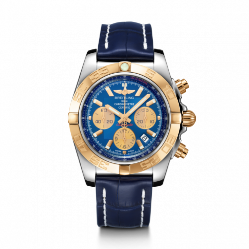 Breitling Chronomat 44 Stainless Steel / Rose Gold / Metallica Blue / Croco / Pin CB0110121C1P1