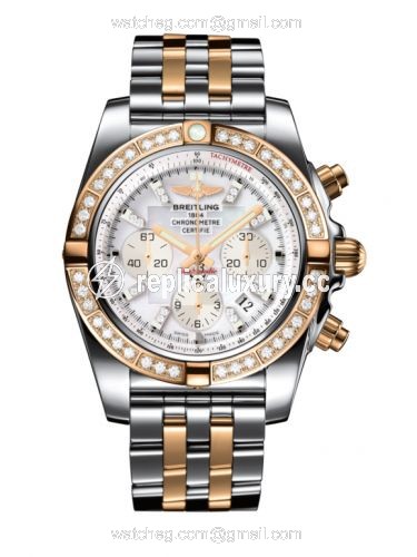 Breitling Chronomat 44 Stainless Steel / Rose Gold / Diamond / Pearl Diamond / Bracelet CB011053.A698.375C