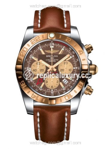 Breitling Chronomat 44 GMT Stainless Steel / Rose Gold / Metallica Brown / Calf CB042012.Q590.433X