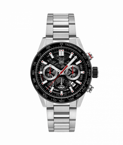TAG Heuer Carrera Calibre Heuer 02 43 Stainless Steel / Black Ceramic / Skeleton / Bracelet CBG2010.BA0662