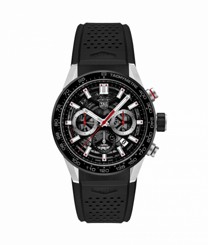 TAG Heuer Carrera Calibre Heuer 02 43 Stainless Steel / Black Ceramic / Skeleton / Rubber CBG2010.FT6143