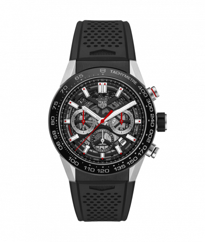 TAG Heuer Carrera Calibre Heuer 02 45 Stainless Steel / Black Ceramic / Skeleton / Rubber CBG2A10.FT6168