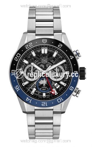 TAG Heuer Carrera Calibre Heuer 02 GMT Stainless Steel / Skeleton / Bracelet CBG2A1Z.BA0658