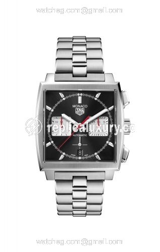 TAG Heuer Monaco Calibre Heuer 02 Stainless Steel / Black / Bracelet CBL2113.BA0644