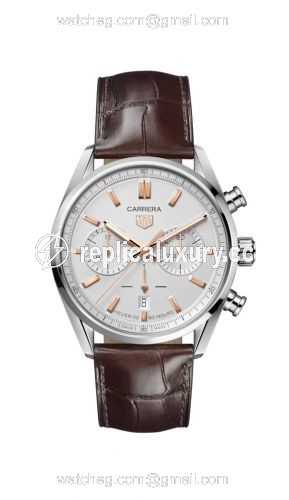 TAG Heuer Carrera Calibre Heuer 02 42 Stainless Steel / Silver / Strap CBN2013.FC6483