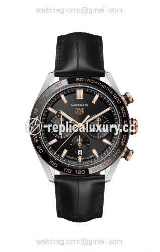 TAG Heuer Carrera Calibre Heuer 02 44 Stainless Steel / Rose Gold / Black CBN2A5A.FC6481