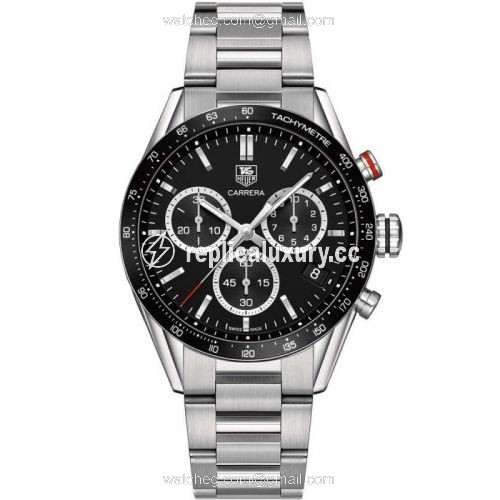 TAG Heuer Carrera Quartz 41 Stainless Steel / Black / Bracelet CV1A10.BA0796