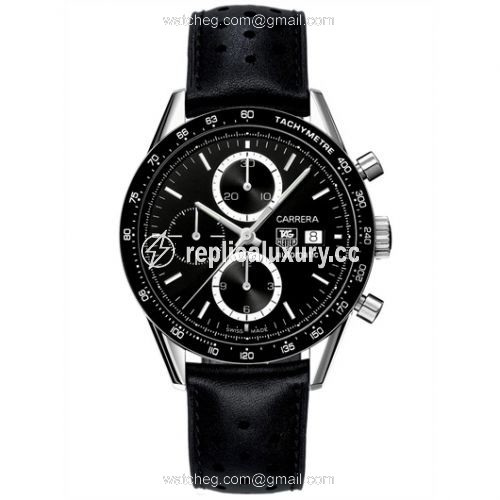 TAG Heuer Carrera Calibre 16 41 Stainless Steel / Black / Calf CV2010.FC6233
