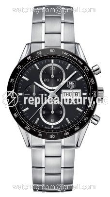 TAG Heuer Carrera Calibre 16 Day Date 41 Stainless Steel / Black / Bracelet CV201AG.BA0725