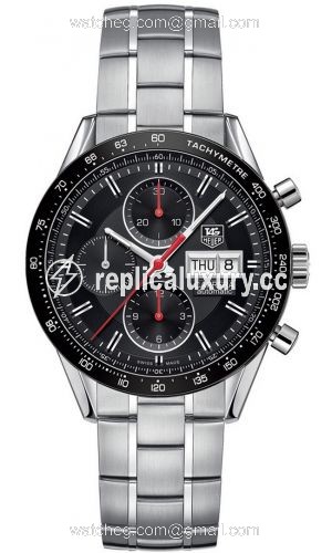 TAG Heuer Carrera Calibre 16 Day Date 41 Stainless Steel / Black / Bracelet CV201AH.BA0725