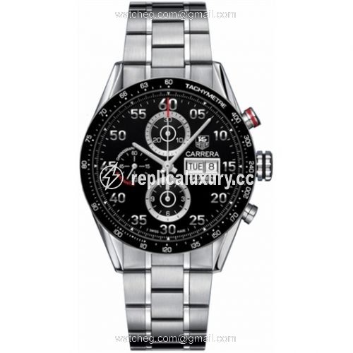 TAG Heuer Carrera Calibre 16 Day Date 43 Stainless Steel / Black / Bracelet CV2A10.BA0796