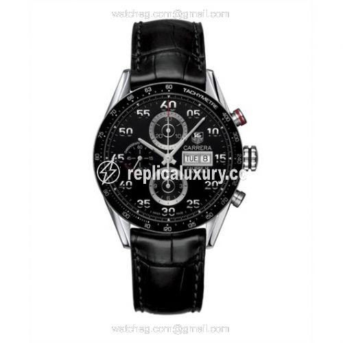 TAG Heuer Carrera Calibre 16 Day Date 43 Stainless Steel / Black / Alligator CV2A10.FC6235