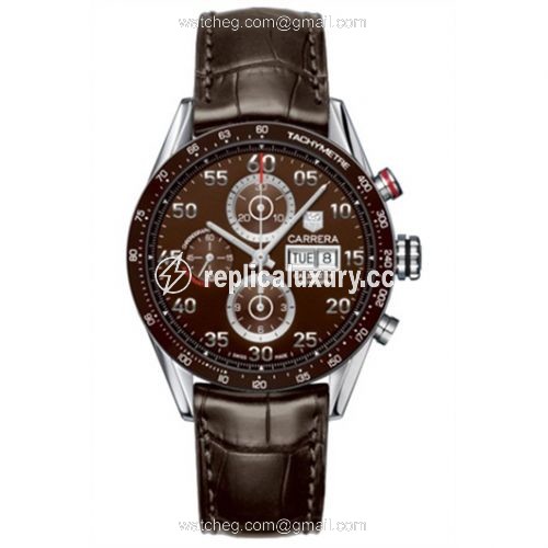 TAG Heuer Carrera Calibre 16 Day Date 43 Stainless Steel / Brown / Alligator CV2A12.FC6236
