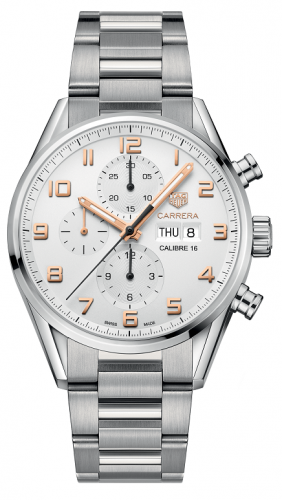 TAG Heuer Calibre 16 Day Date 43 Stainless Steel / Silver / Bracelet CV2A1AC.BA0738
