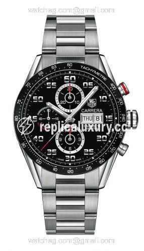 TAG Heuer Carrera Calibre 16 Day Date 43 Stainless Steel / Black / Bracelet CV2A1R.BA0799