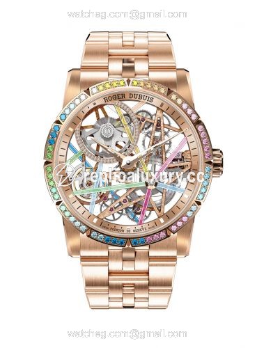 Roger Dubuis Excalibur Blacklight Rose Gold / Rainbow DBEX0861