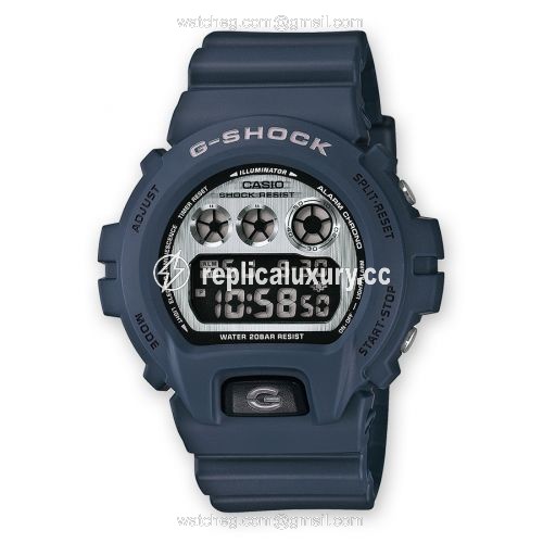 Casio DW-6900HM-2 Navy Blue Brushed Steel DW-6900HM-2