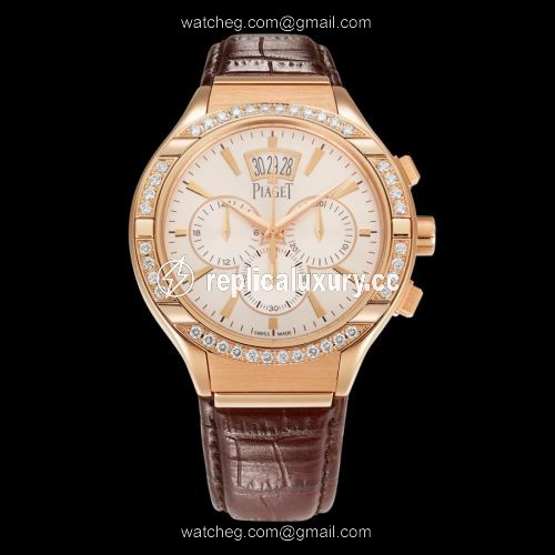 Piaget Polo 43 Chronograph Pink Gold Diamond G0A38038