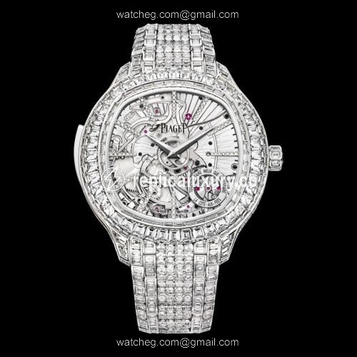 Piaget Emperador Coussin Minute Repeater White Gold Diamond Bracelet G0A39020