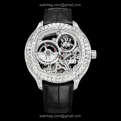 Piaget Emperador Coussin Tourbillon Skeleton White Gold Diamond G0A39039