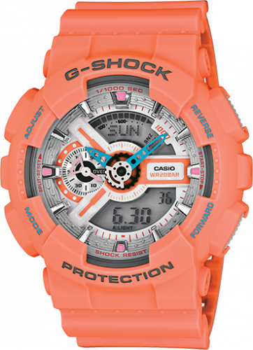 Casio GA-110-DN-4A Dusty Neon Peach GA-110DN-4A