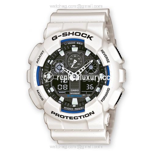 Casio GA-100B-7A White Blue GA-100B-7A