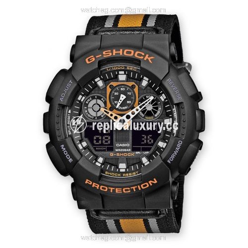 Casio GA-100MC-1A4 Orange NATO GA-100MC-1A4
