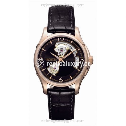 Hamilton Jazzmaster Open Heart 40mm Black Dial PVD Gold H32575735