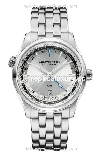 Hamilton Jazzmaster GMT 42mm Silver Dial Bracelet H32605151