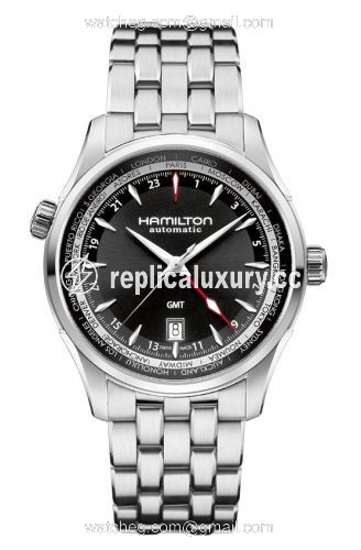 Hamilton Jazzmaster GMT 42mm Black Dial Bracelet H32695131