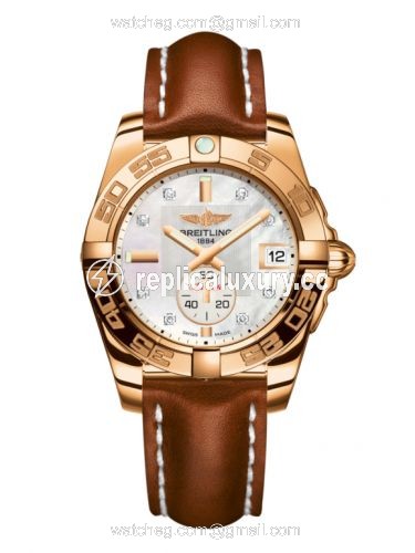 Breitling Galactic 36 Automatic Rose Gold / Pearl Diamond / Calf H3733012.A725.412X