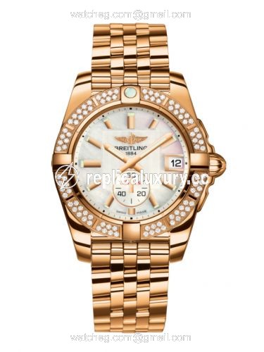 Breitling Galactic 36 Automatic Rose Gold / Diamond / Pearl / Bracelet H3733053.A724.376H