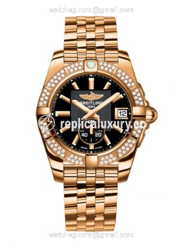 Breitling Galactic 36 Automatic Rose Gold / Diamond / Volcano Black / Bracelet H3733053.BA54.376H