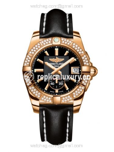 Breitling Galactic 36 Automatic Rose Gold / Diamond / Volcano Black / Calf H3733053.BA54.414X