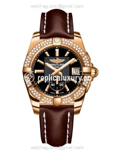 Breitling Galactic 36 Automatic Rose Gold / Diamond / Volcano Black / Calf H3733053.BA54.416X