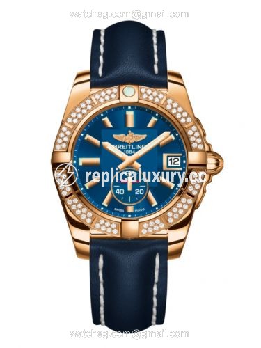 Breitling Galactic 36 Automatic Rose Gold / Diamond / Gun Blue / Calf H3733053.C831.194X