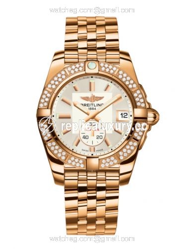 Breitling Galactic 36 Automatic Rose Gold / Diamond / Stratus Silver / Bracelet H3733053.G714.376H