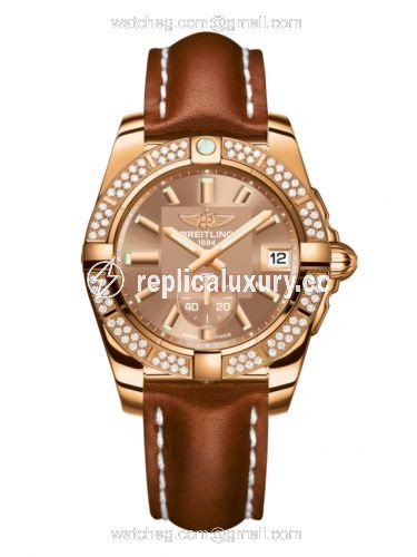 Breitling Galactic 36 Automatic Rose Gold / Diamond / Copperhead Bronze / Calf H3733053.Q584.412X