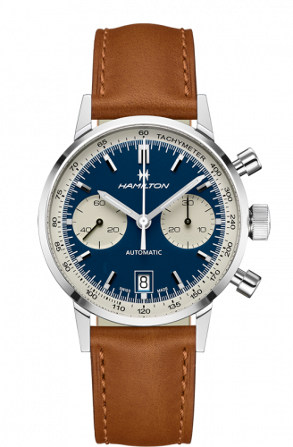 Hamilton Intra-Matic 68 Auto Chrono Stainless Steel / Blue / Strap H38416541