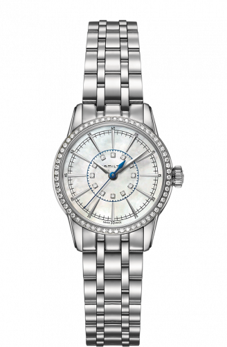 Hamilton Railroad Lady Quartz Steel / MOP / Bracelet / Full Diamonds H40391191