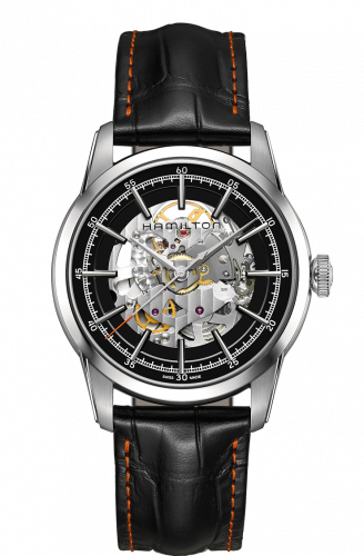 Hamilton Railroad Skeleton Automatic Steel / Black H40655731