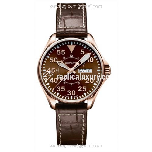 Hamilton Khaki Aviation Pilot PVD Gold H64445595