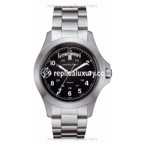 Hamilton Khaki Field King Quartz 40 Stainless Steel / Black / Bracelet H64451133
