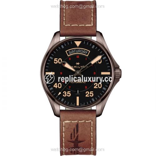 Hamilton Khaki Pilot Day Date PVD / Black H64605531