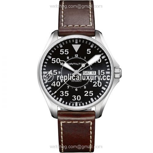 Hamilton Khaki Aviation Pilot Day Date Quartz Black H64611535